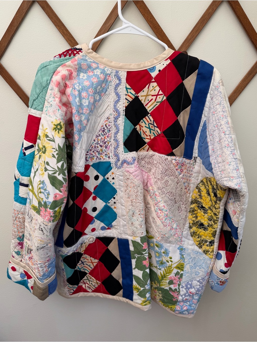Vintage Handmade Quilt/Doily Jacket - Picture 3 of 15